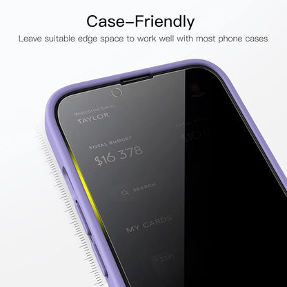 JETech Privacy Full Coverage Screen Protector for iPhone 17e (2026) / iPhone 16e / iPhone 14, Anti-Spy Tempered Glass Film, Edge to Edge Protection Case-Friendly, 6.1-Inch Display, 2-Pack