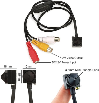 Vanxse® CCTV Hd Mini Spy Pinhole Security Camera 1000tvl Hidden Mini CCTV Surveillance Camera Indoor/Outdoor (VS-TN007)
