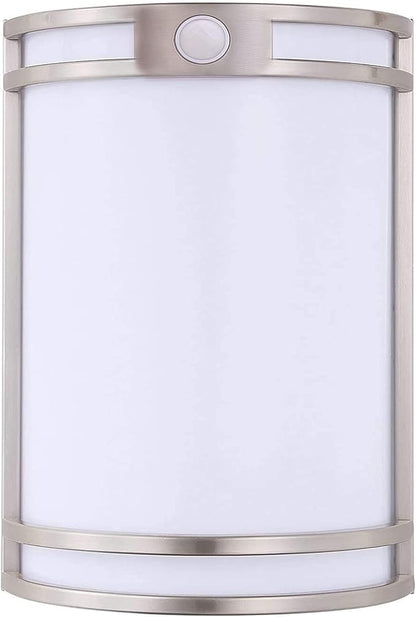 CLOUDY BAY Indoor/Outdoor Motion Sensor LED Wall Light,120V 15W 1000LM Porch Light,3000K/4000K/5000K Selectable,Wet Location,Brushed Nickel