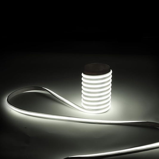 LED Lights 9.84FT, Adhesive LED COB Strip Lights 3 Meter AC 110V 120V Flexible Bright LED Strips Lights Cold White 6000K 240LEDs/m Tape Lighting for Bedroom Outdoor