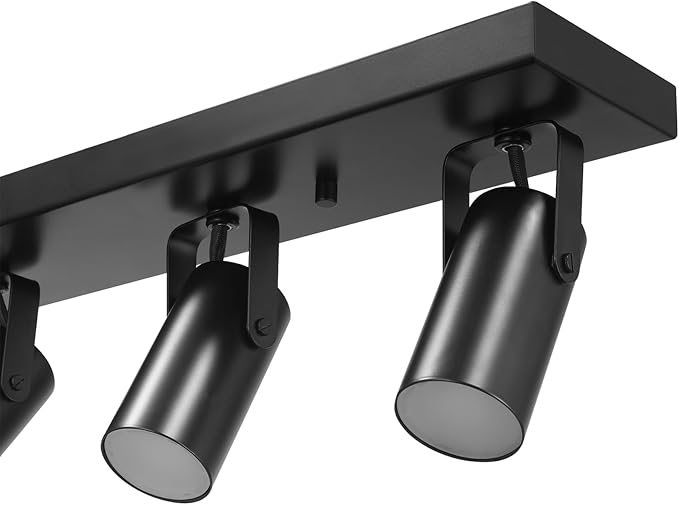Globe Electric 64000051 24" 4-Light 22W Dimmable LED Integrated Track Lighting, Matte Black, Lighting for Kitchen, Bathroom, Bedroom, or Dining Room, Living Room Ceiling Lights, Light Fixture