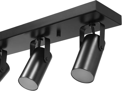 Globe Electric 64000051 24" 4-Light 22W Dimmable LED Integrated Track Lighting, Matte Black, Lighting for Kitchen, Bathroom, Bedroom, or Dining Room, Living Room Ceiling Lights, Light Fixture