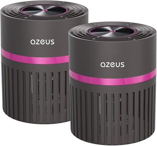 AZEUS Air Purifier 2-Pack, Quiet Desktop Air Cleaner with Layered Filter, Small Portable Design for Bedroom, Office, Dorm Room