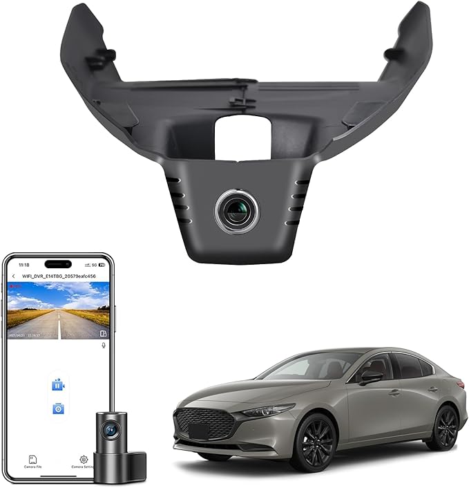 Mangoal Front 4K & Rear 1080p Dash Cam Custom fit for Mazda 3 2024 2025 2026(Model B), UHD 2160P Video, GPS, Free App & WiFi, 128GB Card
