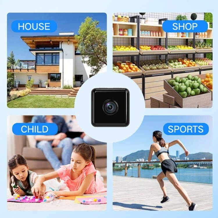Mini Indoor Wireless WiFi Camera HD Small Home Security Cameras Body Small Outdoor Camara Micro Nanny Cam Pet Dog Babysitter House Security Cams Room Cams No Need Wifi Cam Compatible with Android