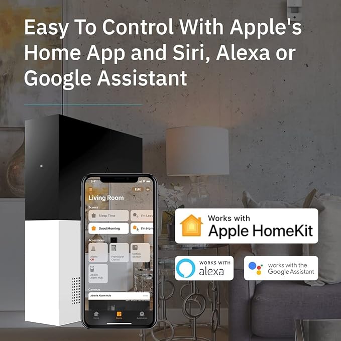 Abode Security System Hub – Easy DIY Installation - Optional Professional Monitoring - Works with HomeKit, Alexa & Google Home