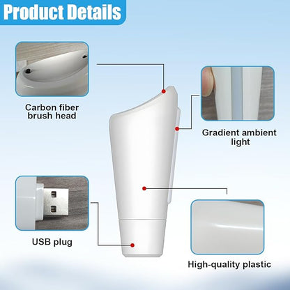Car Air Cleaner Ionizer, Plug-in Auto Air Freshener With Ambient Lighting, Portable USB Vehicle Odor Eliminator for Removing Smoke, Pet and Food Odors, Dust (White)