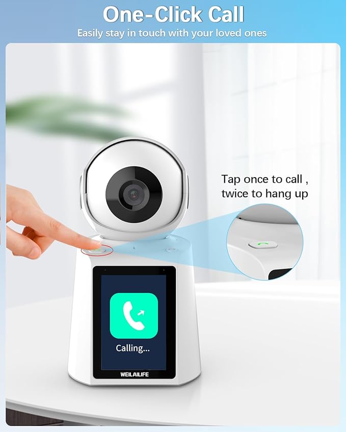 WEILAILIFE 【2-Way Video】 Indoor Wireless Pet Dog Security Camera Home WiFi Surveillance Cameras Baby/Elderly Pan Tilt Smart Security Camera