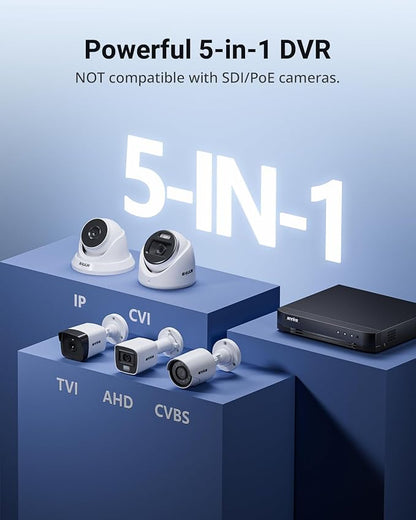 ANNKE 16CH 1080P Lite Hybrid 5-in-1(TVI/AHD/CVI/CVBS/IPC) CCTV DVR, 2TB HDD