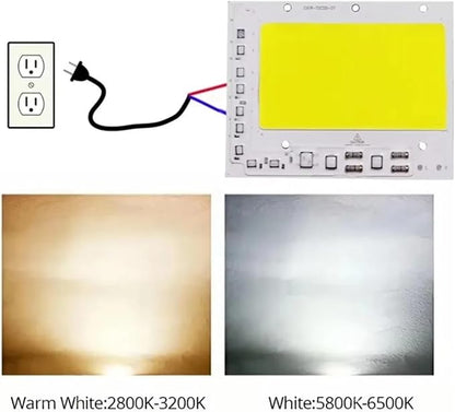 1pcs LED COB Chip 50W 100W 150W 200W 200-240V Smart IC No Need Driver LED Lamp Light Source for Flood Light Spotlight DIY Lighting(150W,200-240V_White Light)