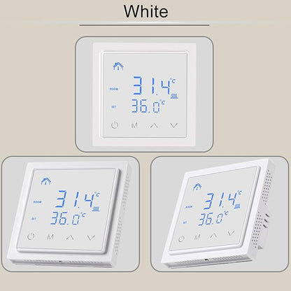Smart Electric Floor Heating Thermostat 16A AC85V‑250V Home Thermostat, Easy Installation and Accurate Temperature Control (White)