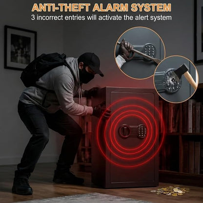 [23.6" Tall] Large Safe Box with Fireproof Bag for Home Use