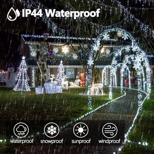 Connectable 88Ft 240LED Christmas String Lights Outdoor Indoor, Cool White