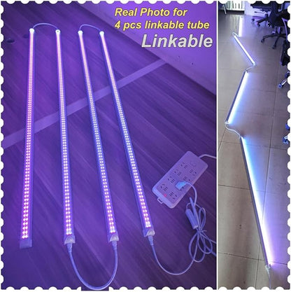 LED Black Light 4Ft Linkable Bar 12PACK, LED 40W Integrated T8 Bulb Blacklight Fixture, UVA 395NM 400NM for Fluorescent Tapestry Poster Body Paint Glow Party