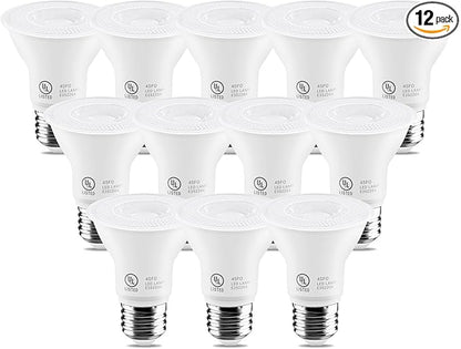 7W Par20 LED Bulb (50W Equivalent), UL Listed, 5000k Daylight White Dimmable Flood Bulbs Lights, 500 Lumens, E26 Base, Recessed Lighting for Indoor Outdoor, 12 Pack