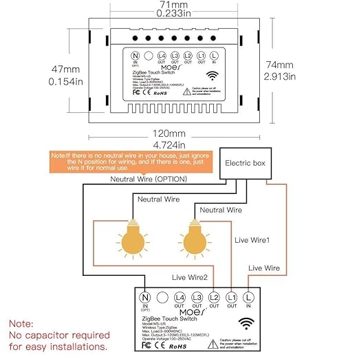 MOES ZigBee Smart Touch Wall Light Switch,Requires Tuya ZigBee Hub,No Neutral Wire/N+L Wiring,No Capacitor,Smart Life Tuya 2/3 Way Remote Control, Work with Alexa Google Home, 2MQTT,2 Gang White