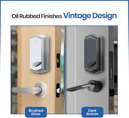 Smart Remote Door Lock for Existing Deadbolt - Installs in 30 Seconds - Enjoy Automatic Keyless Entry with Tool Free Installation - Includes Conversion Kit and Two Wireless Remotes (Bronze)