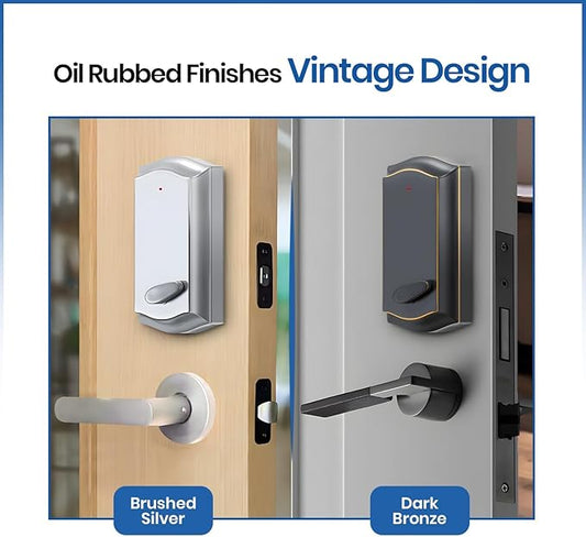 Smart Remote Door Lock for Existing Deadbolt - Installs in 30 Seconds - Enjoy Automatic Keyless Entry with Tool Free Installation - Includes Conversion Kit and Two Wireless Remotes (Silver)