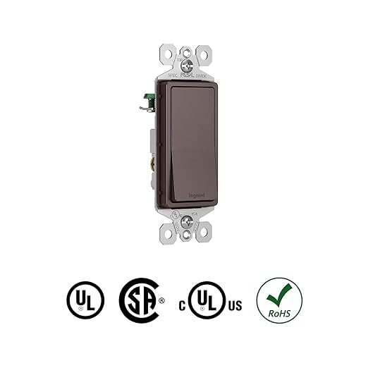 Legrand - Pass & Seymour Radiant 15 Amp Light Switch, 3 Way Light Switch, Dark Bronze Paddle Rocker Switch, TM873DBCC10, 1 Count (Pack of 2)