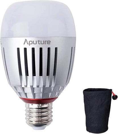Aputure Accent B7C Smart Led Light Bulbs,1 Pack,7W RGBWW,2000k-10000k Bi Color,CCT/HSI/FX Mode,App Control Built-in Battery, E26/E27 Socket
