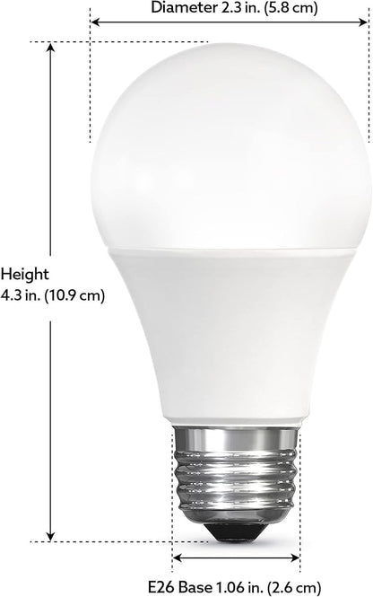 Feit Electric OM60/927CA/AG 60W Equivalent WiFi Dimmable, No Hub Required, Alexa Google Assistant A19 Smart LED Light Bulb, 4.4" H x 2.3" D, 2700K Soft White (Pack of 2)