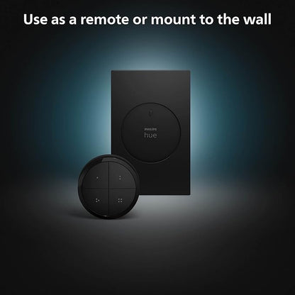 Philips Hue (1) Black Tap Dial Light Switch with (2) Smart 85W BR30 LED Bulb, White and Color Ambiance Color-Changing Light, 1200LM, E26 - Requires Bridge - Control with Hue App or Voice Assistant