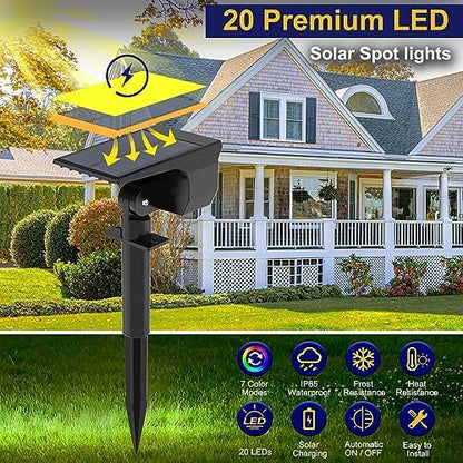 nipify Solar Spot Lights Outdoor Color Changing, Halloween RGB Spotlights