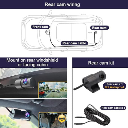 Fitcamx Front 4K+Rear 1080P Dash Cam Adapts for Chevy Silverado (HD2-4925, has 8 Vents) 2022-2025 & EV, OEM Look, Dual HD Video, Built-in WiFi & APP, Loop Recording, G-Sensor, Easy to Set, 128GB Card