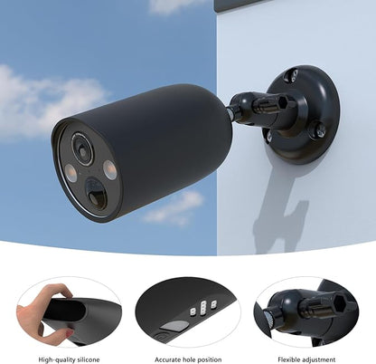 Adjustable Mount and Silicone Skin Cover for TP-Link Tapo MagCam 2024 PCMag(Tapo C425) and Tapo SolarCam 2K Security Cameras (Black)