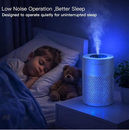 MegaWise Air Purifier EPI-235A (2024) - HEPA Filter, 3-Stage Filtration, Ultra-Quiet Operation, Adjustable Fan Speed, and Night Light (White)