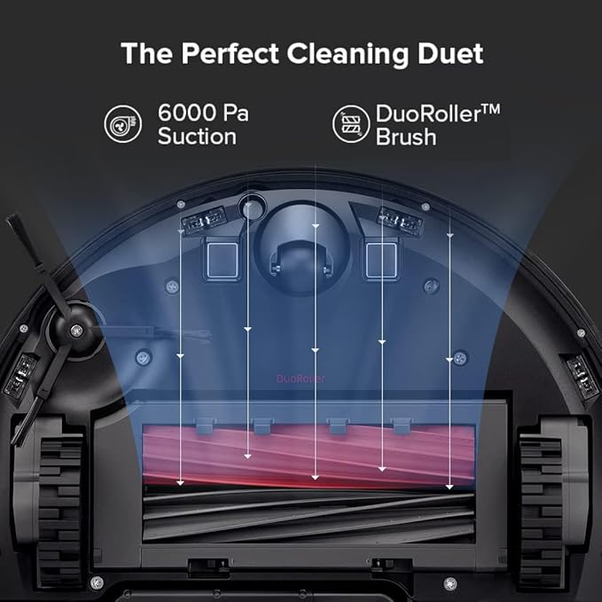 roborock S8+ Robot Vacuum, Sonic Mop with Self-Empty Dock, Stores up to 60-Days of Dust, Auto Lifting Mop, Ultrasonic Carpet Detection, 6000Pa Suction, White (Renewed)
