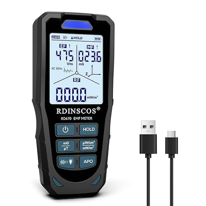 3 in 1 EMF Detector, Rechargeable EMF Meter