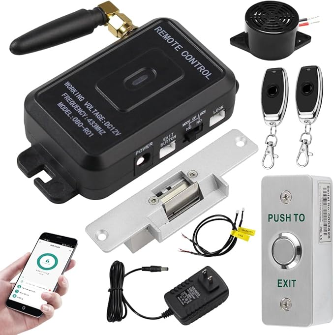 YiToo WiFi Tuya Access Control Fail-Safe Electric Strike Door Lock Kit System Gate Remote Control Opener Smartphone APP Control