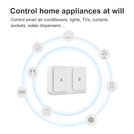 Smart Switch, 2 Way Smart Remote Smart Scene Switch Smart Scene Switch for Tuya Zigbee Connection
