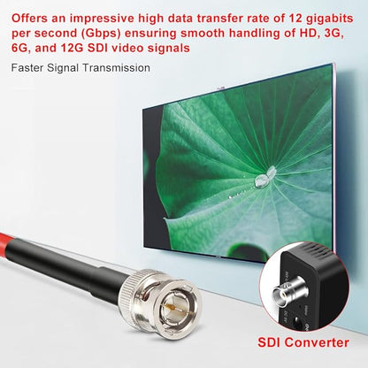 XRDS -RF 12G SDI Cable 3FT, 6G-SDI/4K Video Cable 75ohm RG6 BNC for Camera, Supports up to 4K Resolution