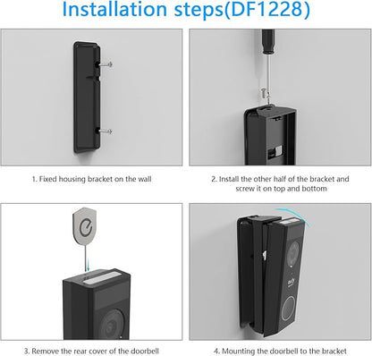 Adjustable 0 to 35 Degree Doorbell Angle Mount Compatible with eufy Security Video Doorbell E340 Camera （Black）