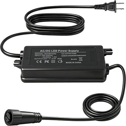 24V 60W Power Adapter for Philips Hue Bridge Outdoor Lighting | Compatible with Philips Hue Lily Spot, Lily XL, Calla Pathway, Impress Lights IP67 Waterproof Single Connector Power Supply
