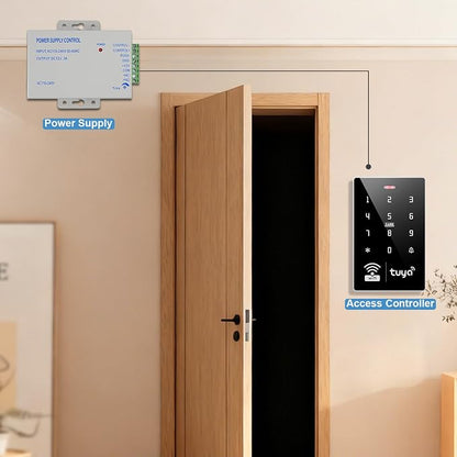 Tuya Waterproof Access Control with 10 IC Cards | ABS housing, IP68 waterproof, 1000 users, keypad+APP, IC/ID dual-frequency, 1-99s adjustable