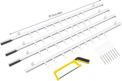 Heavy-Duty Ceiling Curtain Track Kit (9ft - 12ft), Curtain Track Ceiling Mount Room Divider Curtain Rod Aluminum Alloy Ceiling Track for Curtains Ceiling Curtain Rod for Shower, Bedroom, Living Room