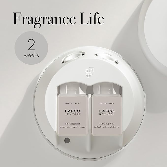 LAFCO New York Pura Smart Device Refill, Star Magnolia - Pack of 2 - Vial Delivers Up to 2 Weeks of Fragrance Life - Made in the USA