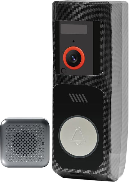 Doorbell Camera Wireless-Head PTZ Rotated 60°View, 2.4G WiFi Security Video Doorbell with Chime,Battery Powered,2K Full HD & Night Vision with Two-Way Talk, Smart Human Detection