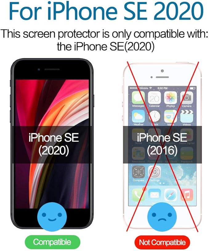 3-Pack Privacy Screen Protector for iPhone SE 2020, Anti Spy Tempered Glass Film, Touch Sensitive, Bubble-Free, Case Friendly [with Easy-Installation Tool][4.7 inch]