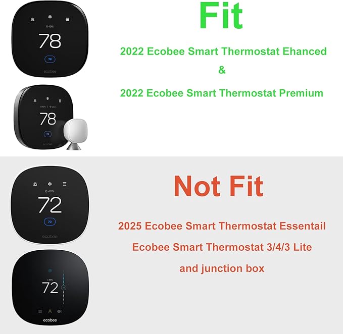 Wall Plate Cover Compatible with New 2022 Ecobee Smart Thermostat Premium & 2022 Ecobee Smart Thermostat Enhanced, Programmable WiFi Thermostat Accessory, Grey