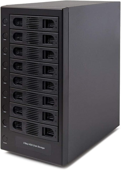 IO CREST Hard Drive Enclosure Supports Multi Bay via USB Interface, Black, 8-Bay