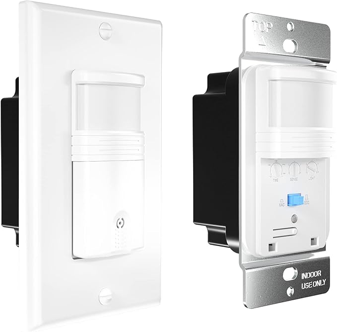4 Pack, 3-Way Motion Sensor Light Switch (Not Single Pole), Neutral Wire Required, Indoor in-Wall Occupancy Sensor with Wall Plate, Adjustable Timer, Title 24, UL Certified, White