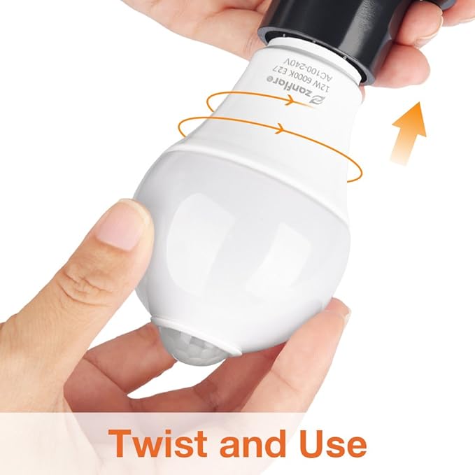 Motion Sensor Outdoor Light Bulb, 12W(100W Equivalent), Dusk to Dawn Light Bulbs Auto On/Off Motion Detector Lights for Outside, Porch, Garage, Driveway, Patio, Motion Sensor Outdoor Lights