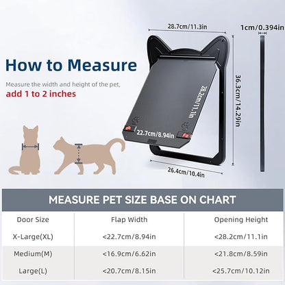 Pet Screen Door for Dogs & Cats - Heavy Duty Magnetic Lockable Flap, Inside Door 11.1x8.94inch, Easy Install for Sliding Glass/Patio Doors Screen, Scratch-Resistant & Security Latch (Size XL)