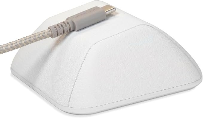 Smartish Magnetic Cord Holder, Bigger Cable Wrangler, Office Desk Organizer | Holds 8 Cords, 2 Cable Clips, Weighted Base, Charger Keeper, Phone Charging Cable Management, Nightstand Accessories, White