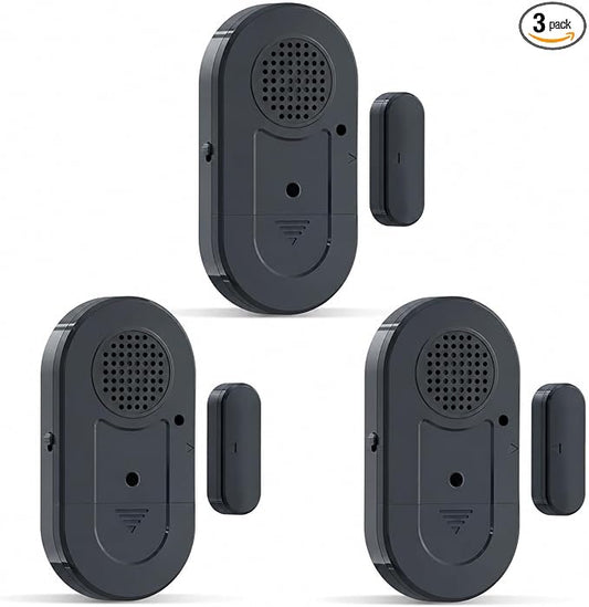 Sanjie Door Window Alarm Sensors, 3 Pack, 125dB, Volume Control | Easy-install door and window alarms with loud adjustable alerts, long battery life, and versatile use for home safety