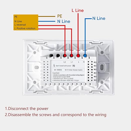 Smart Roller Shutter Switch,Need Neutral Wire,White